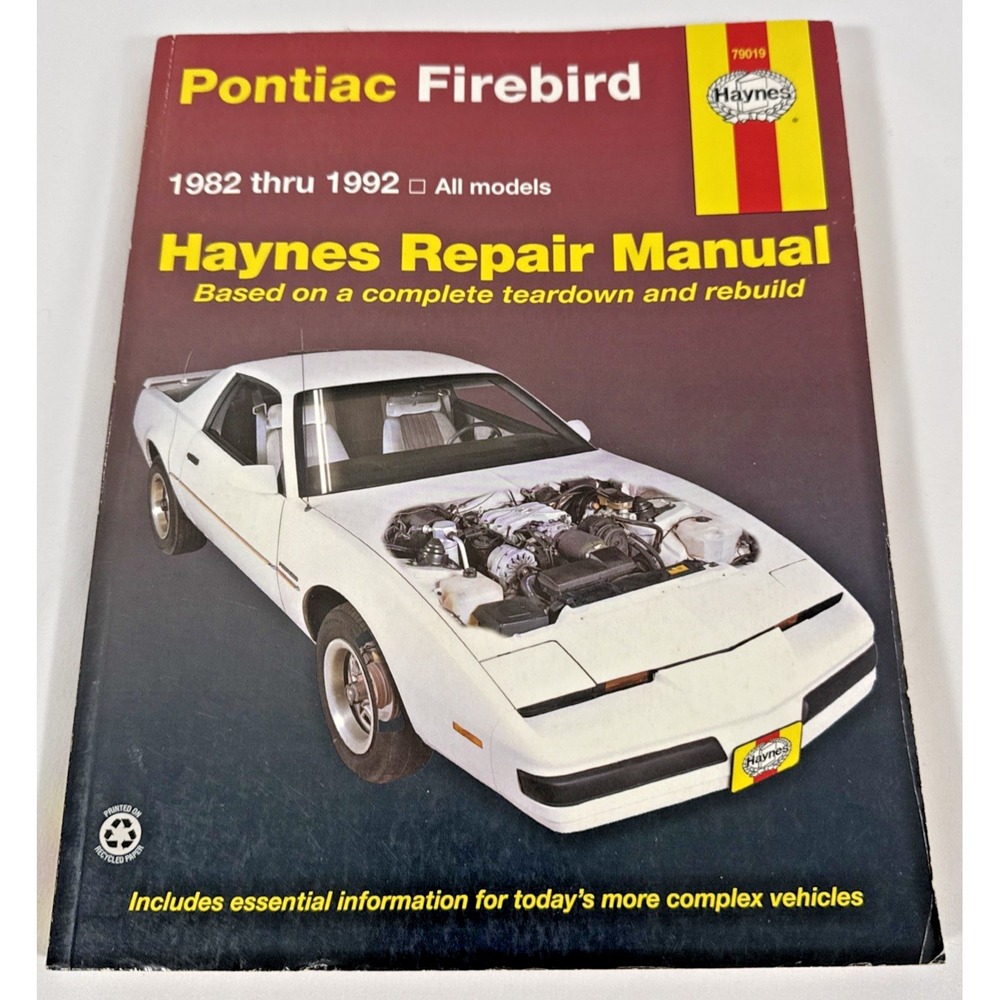 Haynes Pontiac Firebird Repair Manual 1982-1992 Trans Am S/E 79019 Guide Book